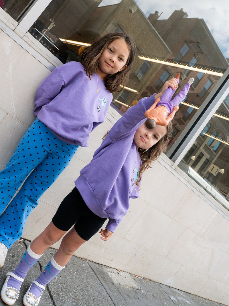 Heart in Shoes Sweatshirt - Purple by Mini Rodini