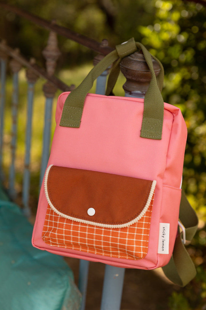 Small Farmhouse Envelope Backpack Flower Pink by Sticky Lemon