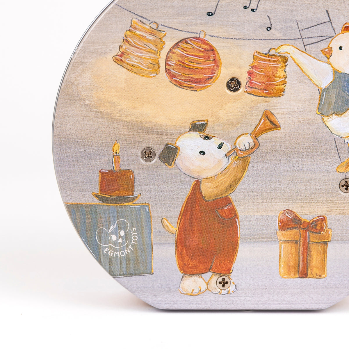 Wooden wall clock with cartoon bear and honey design