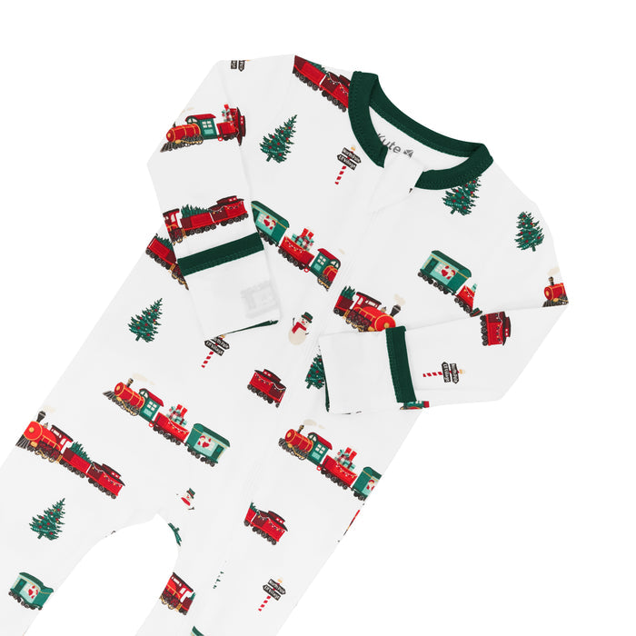 Zippered Romper - Holiday Train by Kyte Baby