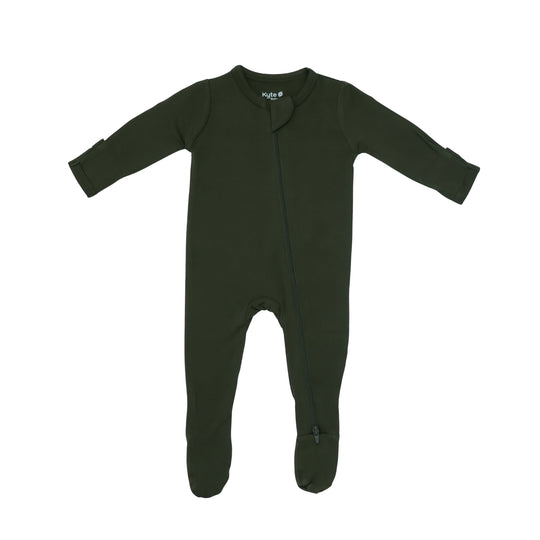 Solid Footie with Zipper - Fir by Kyte Baby