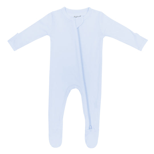 Solid Footie with Zipper - Mist by Kyte Baby