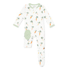 Baby onesie with carrot pattern on a white background