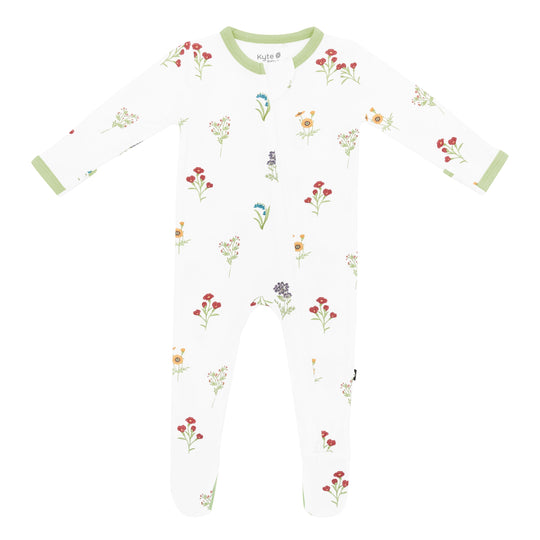 Printed Footie with Zipper - Wildflower by Kyte Baby