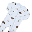 Baby onesie with bear pattern on a white background