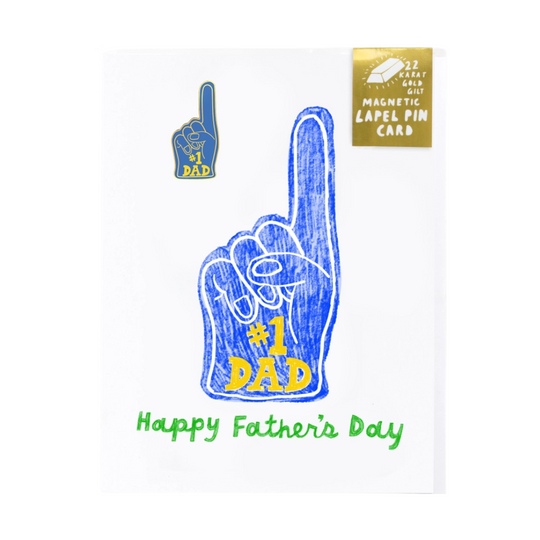 #1 Dad Lapel Pin Card - Father's Day Sporty Gift by Yellow Owl Workshop