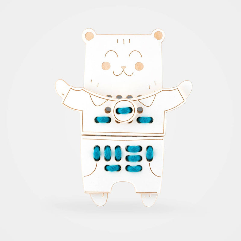 Mr Teddy Bear - Wooden Lacing Toy by Milin