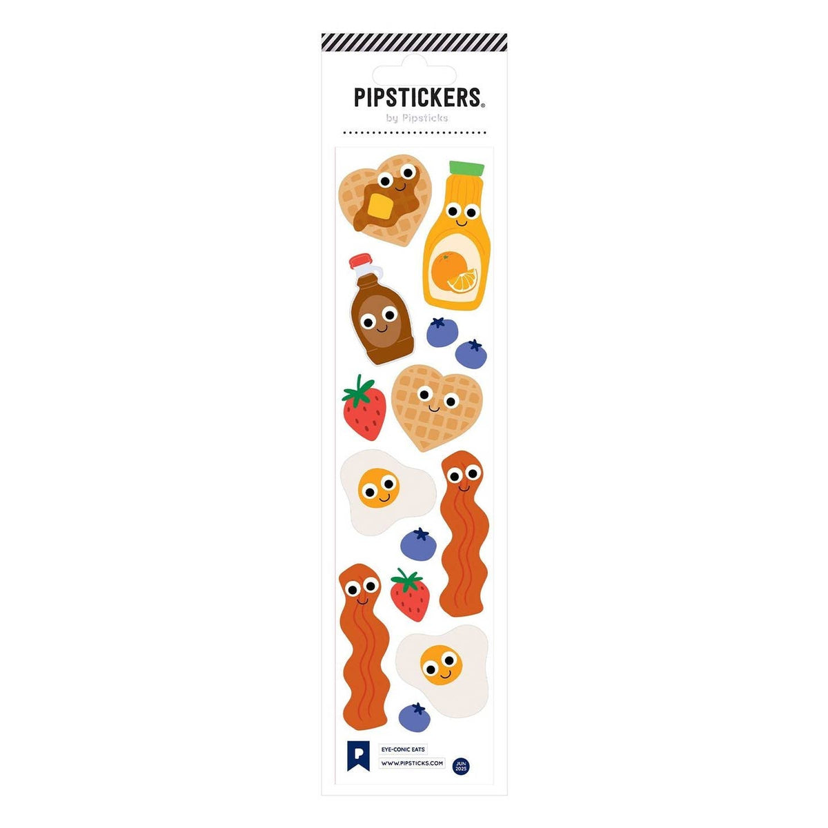 Pack of PipStickers with food-themed designs on a white background