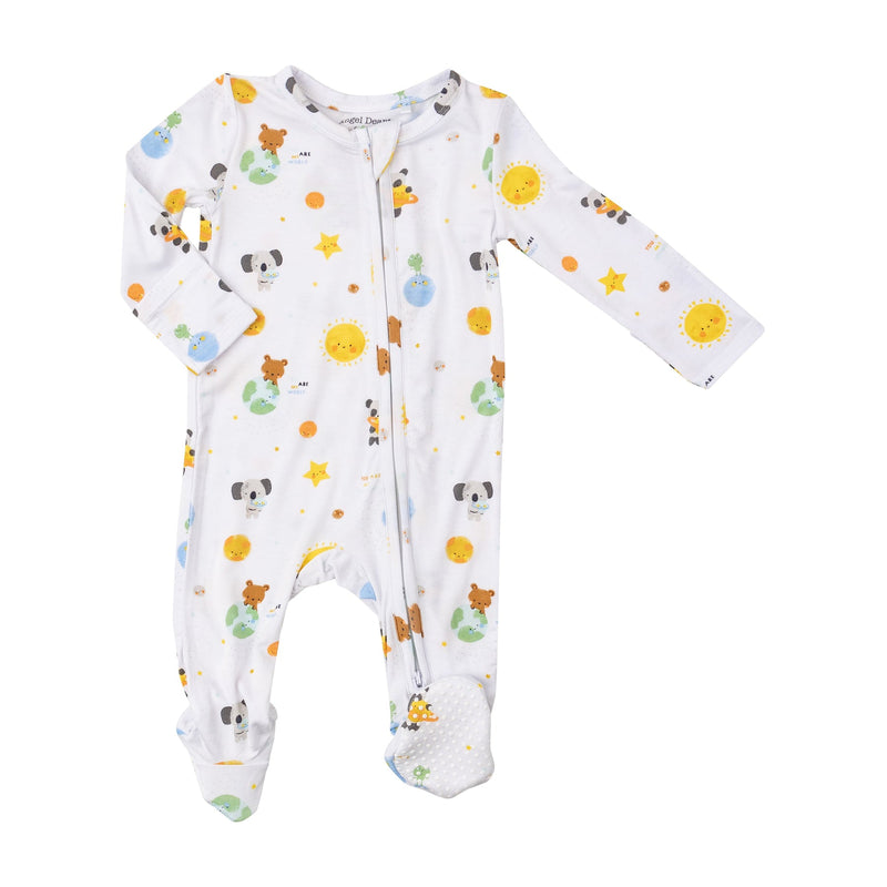 Bamboo 2 Way Zipper Footie - Baby Solar System by Angel Dear