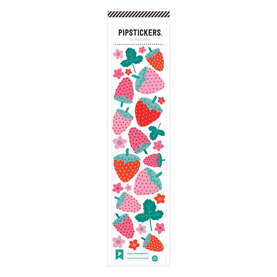 Fuzzy Strawberries Stickers by Pipsticks