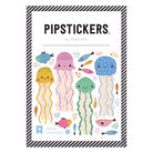 Packaging of Pipstickers with colorful jellyfish illustrations on a white background