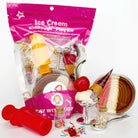Ice cream-themed play kit with packaging on a white background