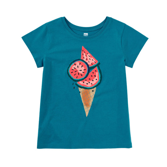 Watermelon Cone Graphic Tee - Bondi Blue by Tea Collection - FINAL SALE