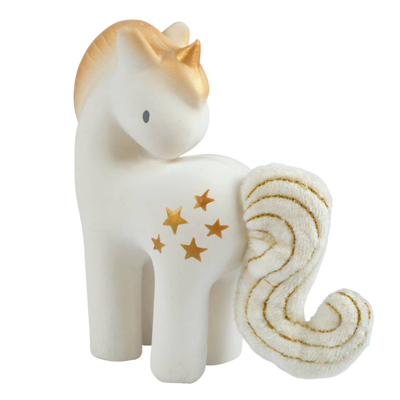Shining Stars Unicorn Natural Rubber Rattle with Crinkle Wings by Tikiri Toys
