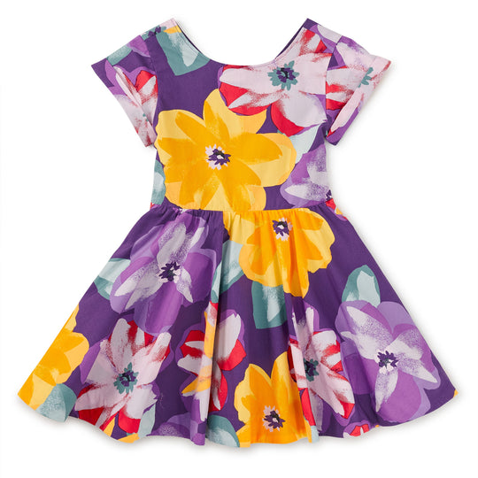 Button Back Skirted Dress - Large Tropical Floral by Tea Collection - FINAL SALE