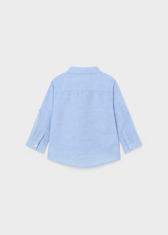 Linen Long Sleeve Shirt - Sky Blue by Mayoral