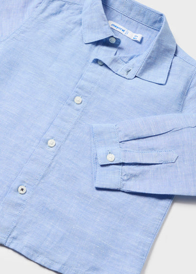 Linen Long Sleeve Shirt - Sky Blue by Mayoral