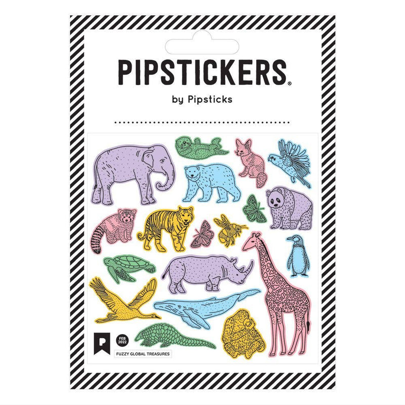 Fuzzy Global Treasures Stickers by Pipsticks