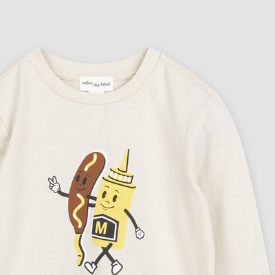 Jersey Top - Mustard & Corn Dog Print on Birch by miles the label.