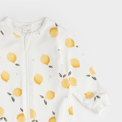 Footed Sleeper - Lemon Print by Petit Lem