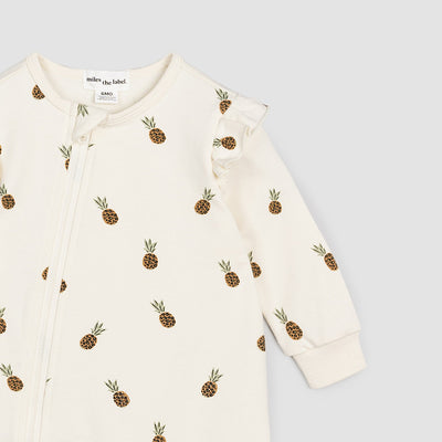 Baby Girls' Zipsuit - Wild Pineapple on Crème by miles the label.