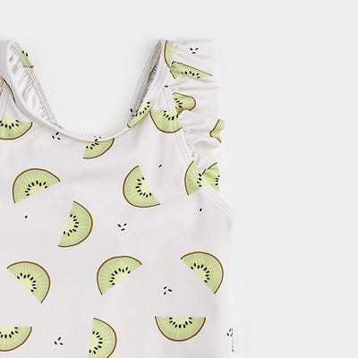 One Piece Swimsuit - Kiwi Print on Creme by Petit Lem