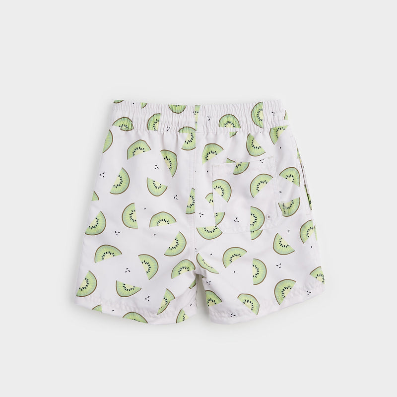 Swim Trunks - Kiwi Print on Creme by Petit Lem