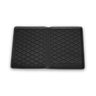 Black car mat with diamond pattern on a white background