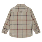 Beige plaid shirt on a white background