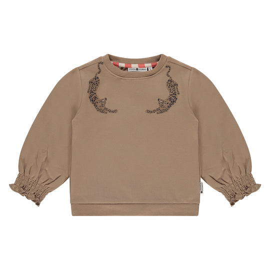 Ruffle Sleeve Sweatshirt - Caramel by Babyface