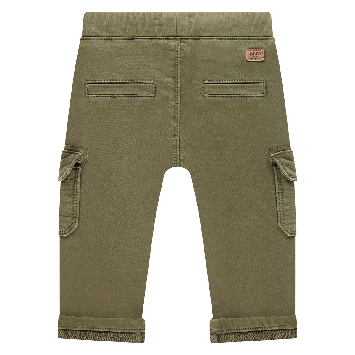 Green cargo pants on a white background