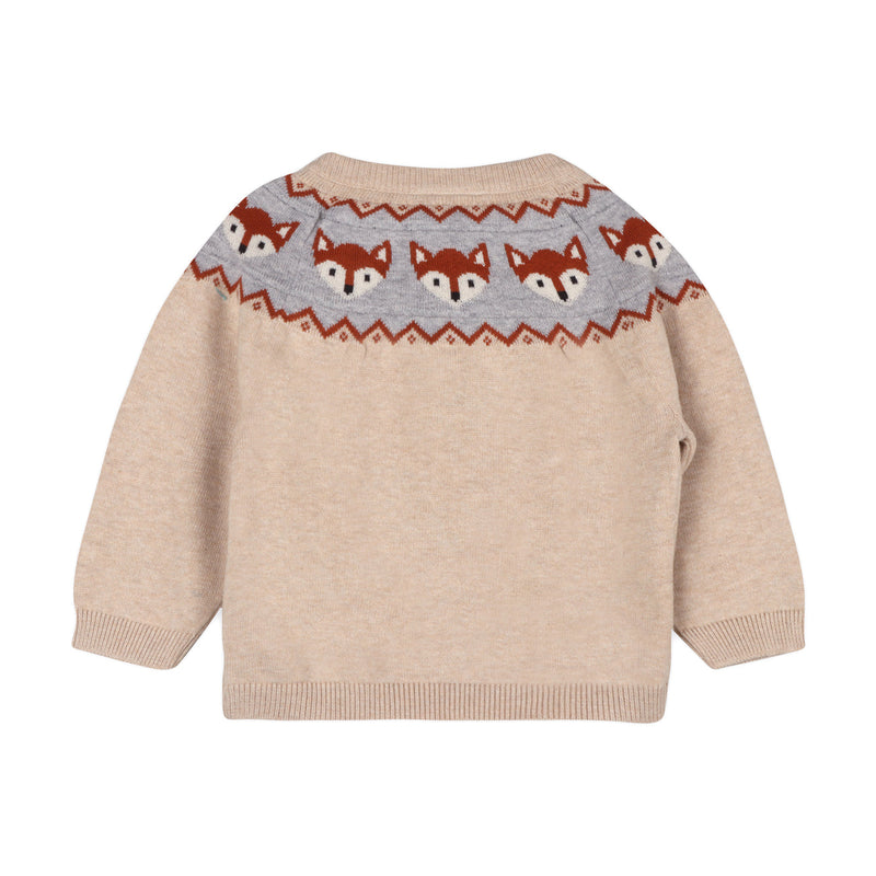 Knit Jacquard Pullover - Fox Fairisle by Viverano Organics