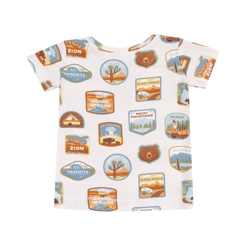 Bamboo Short Sleeve Lounge Wear Set - National Park Patches by Angel Dear