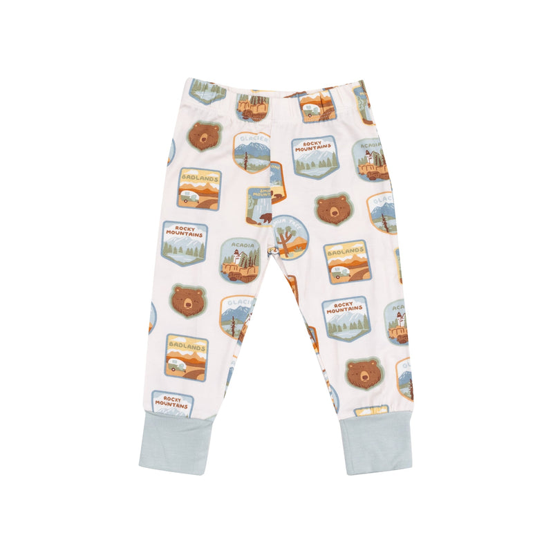 Bamboo Short Sleeve Lounge Wear Set - National Park Patches by Angel Dear