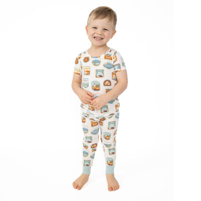Bamboo Short Sleeve Lounge Wear Set - National Park Patches by Angel Dear