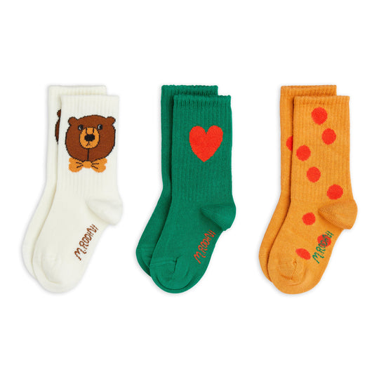 Bear 3-Pack Socks by Mini Rodini