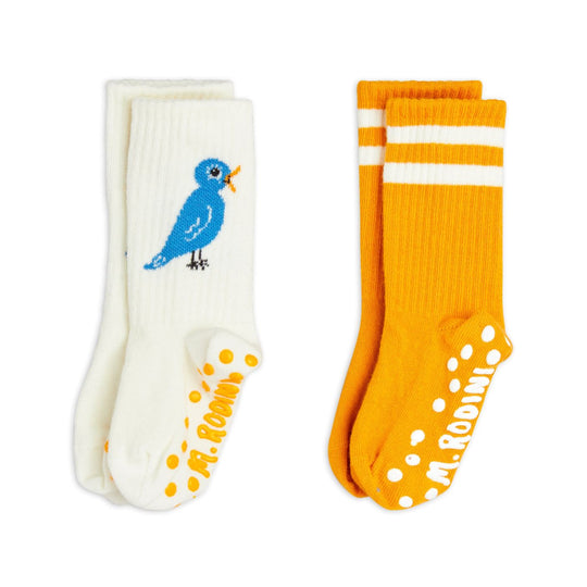 Bird 2-Pack Anti Slip Socks by Mini Rodini