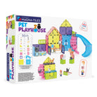 Magna-Tiles Pet Playhouse toy set packaging with colorful building blocks and playhouse design.