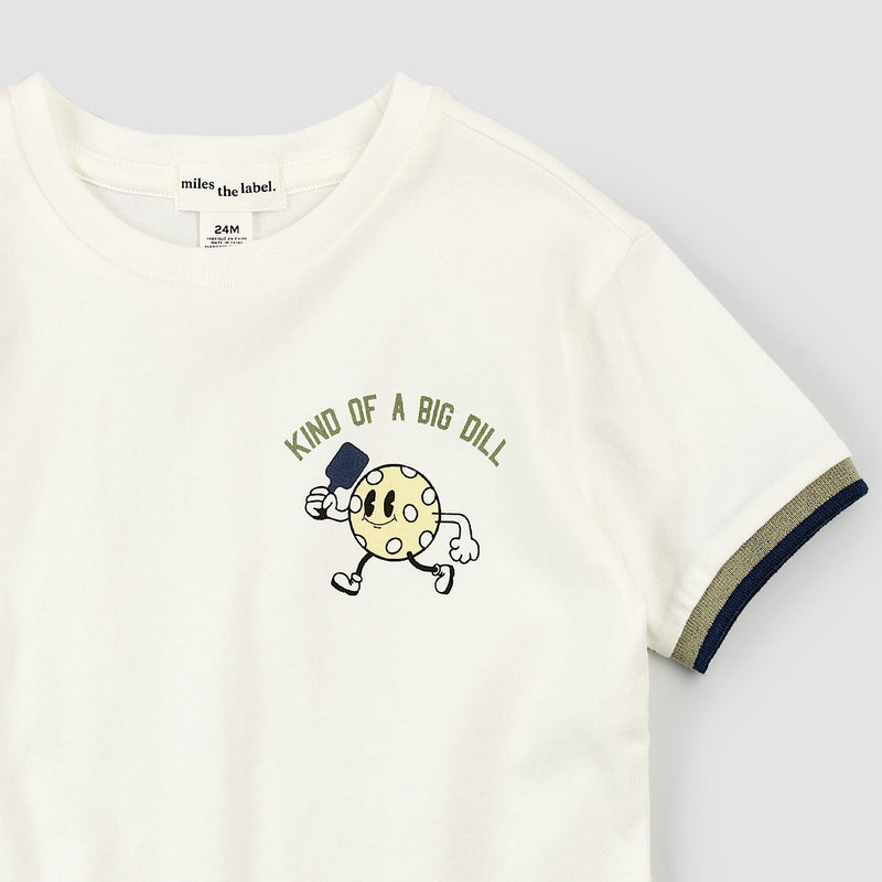 Pickleball Ringer T-Shirt - Off White by miles the label.