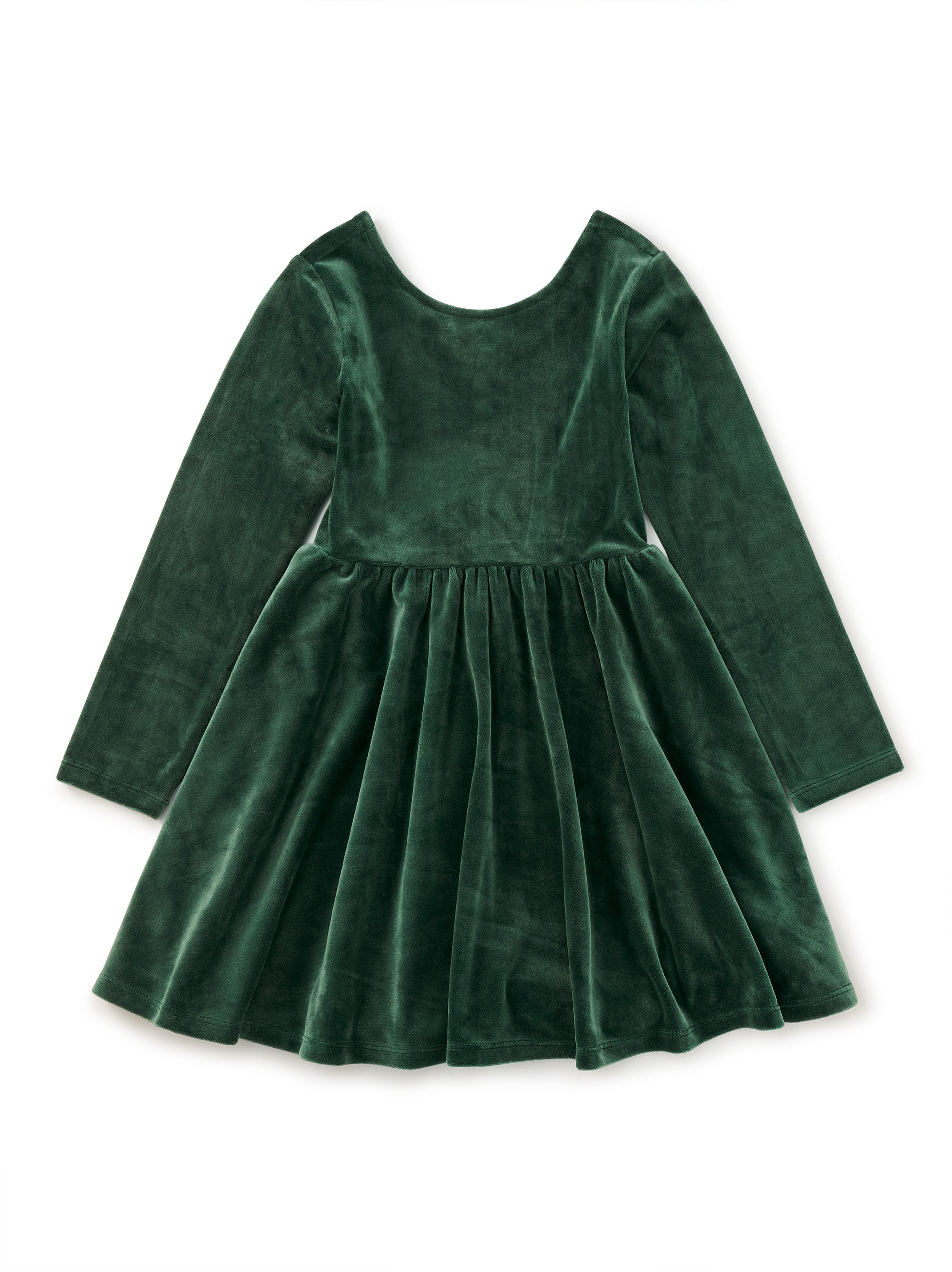 Green velvet dress on a white background