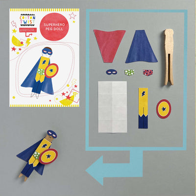 Make Your Own Superhero Peg Doll Kit by Cotton Twist