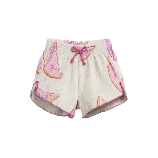 Printed Plush Shorts - Pink Watermelon by Play Up - FINAL SALE
