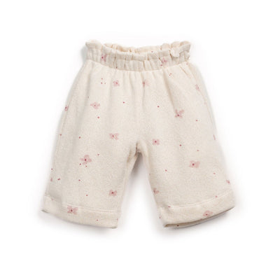 Floral Print Trousers - Off White by Play Up