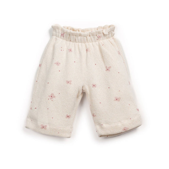 Floral Print Trousers - Off White by Play Up