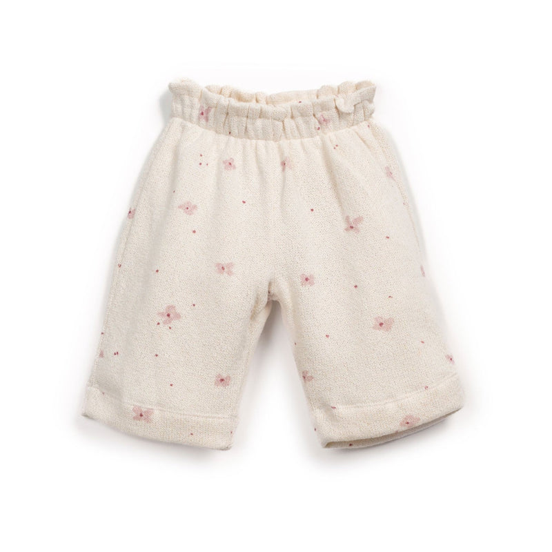 Floral Print Trousers - Off White by Play Up