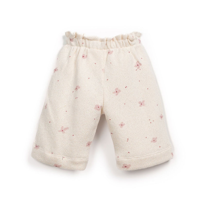 Floral Print Trousers - Off White by Play Up
