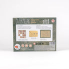 Back of a 'Caterpillar magnetic game' packaging with text and graphics on a white background