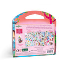 Packaging of a sticker book with colorful design and text on a white background
