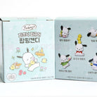 Two boxes of cartoon character snacks with cute illustrations on a white background