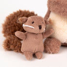 Plush toy squirrel on a white background